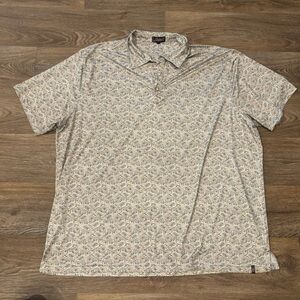 Rafter C Mens Western Performance Polo Paisley Print Rodeo Golf Shirt 3XL